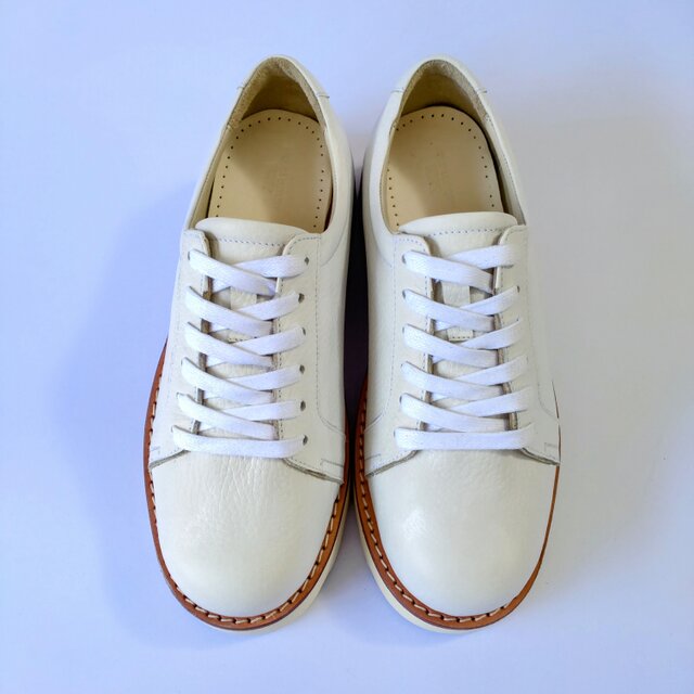 本革スニーカー　ハンドメイド　無料サイズ調整　◇22.5-29cm◇