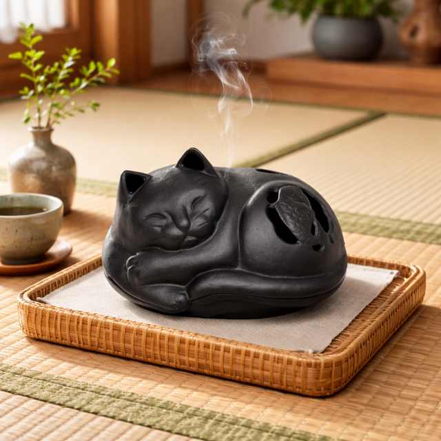 南部鉄器 置物 アロマ 香炉 蚊遣り 猫 日本製 | iichi 日々の暮らしを