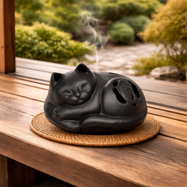 南部鉄器 置物 アロマ 香炉 蚊遣り 猫 日本製 | iichi 日々の暮らしを