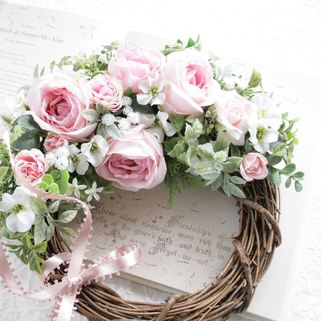 2.ハーフリース Lune Bonheur＜bel hiver＞＊リース＊ハーフムーンリース＊北欧