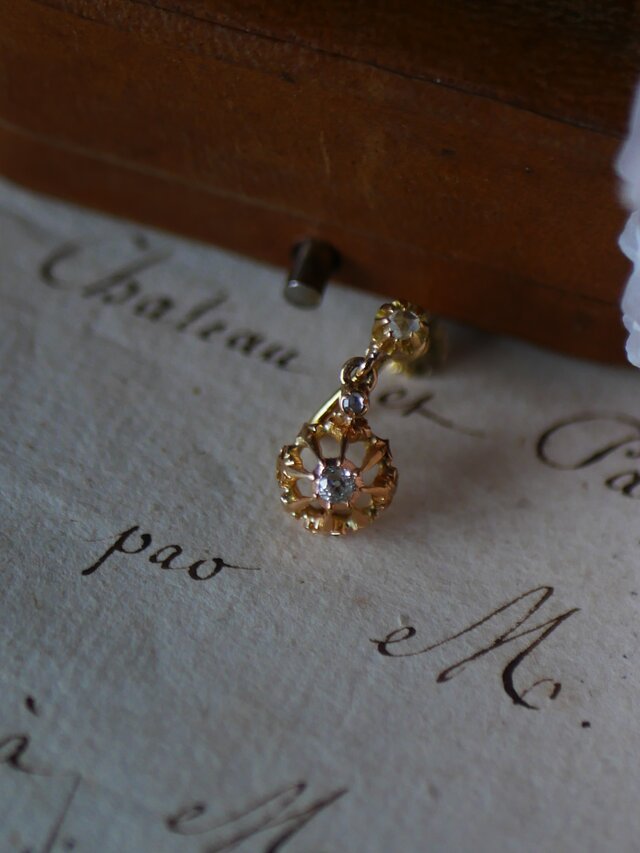 20年代 フランス アンティーク ダイヤモンドキルト模様の小さな