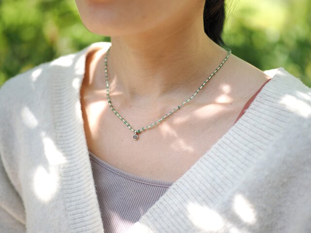 Emerald- silver necklace | iichi 日々の暮らしを心地よくする
