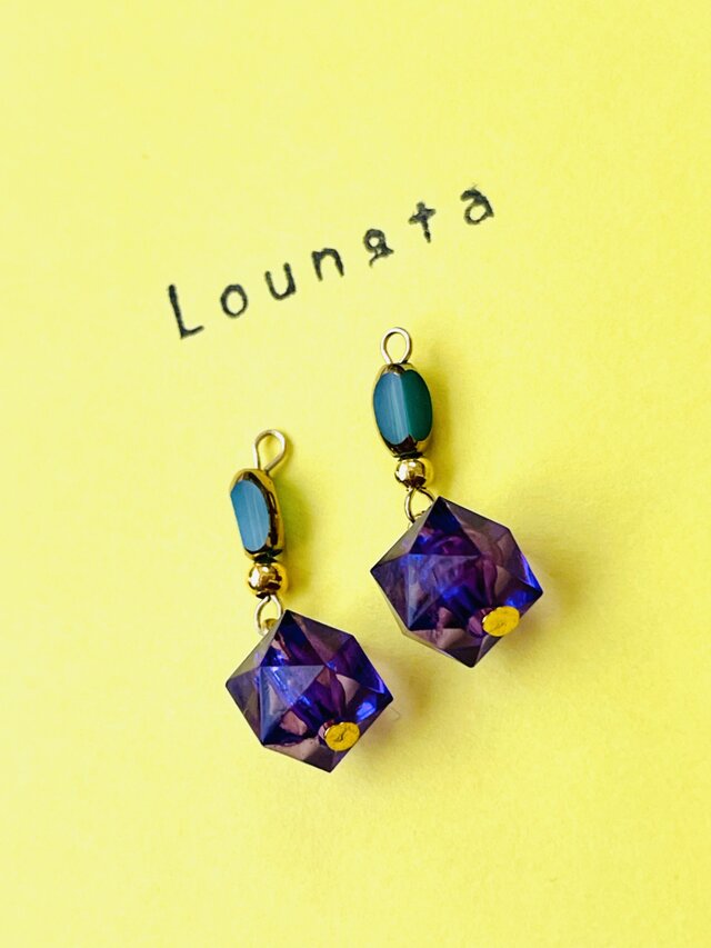 No.1512-C 樹脂ポストピアス⭐ちっちゃなハート型(ターコイズブルー