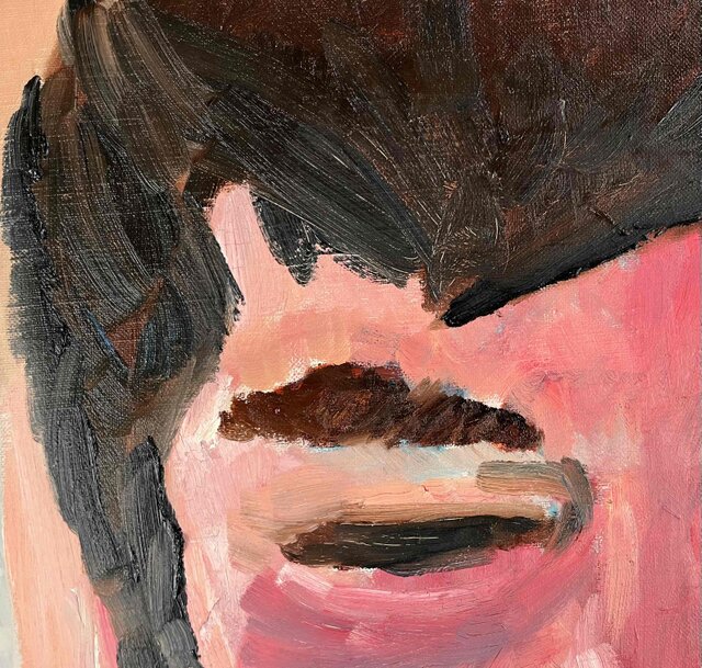 38×46㎝「キス待ちおじさん」F8・油彩・原画 | iichi 日々の