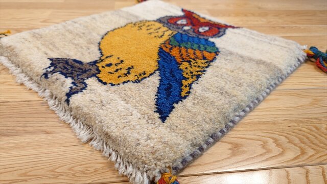 ペルシャ ギャッベ ミニマット ラグ 39.5x40㎝ フクロウ T5815 | iichi