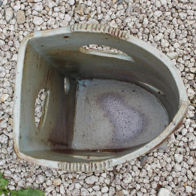 グレー 陶器製 月模様の傘立て 傘立て 陶器 白 ホワイト 黒 ブラック おしゃれ 和 和風 モダン