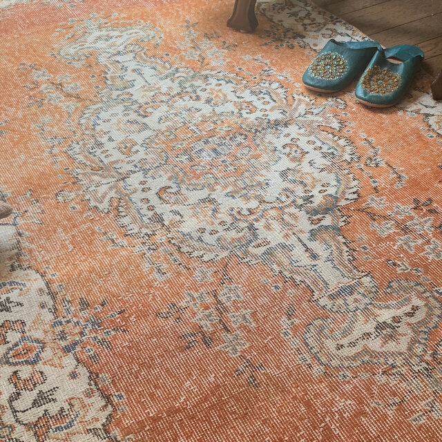 サンセットオレンジ 濃淡 212×110 メダリオン トルコ