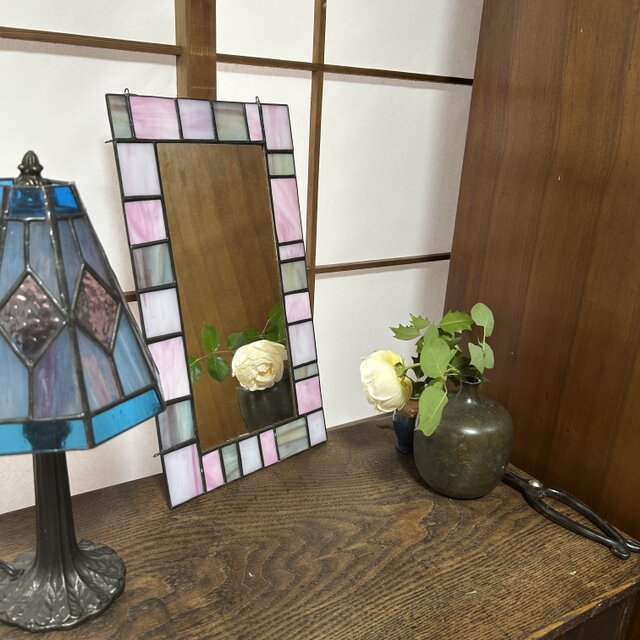 ステンドグラス◆カラフル屋根の小さな街並み◆ハンドメイト品 ステンドグラス◇カラフル屋根の小さな街並み◇ハンドメイト品