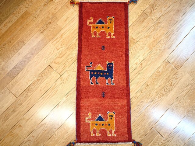 ペルシャ　ギャッベ ミニランナー　113×40 ヤギ ペルシャ ギャッベ ミニランナー 113×40 ヤギ ペルシャ ギャッベ ミニ