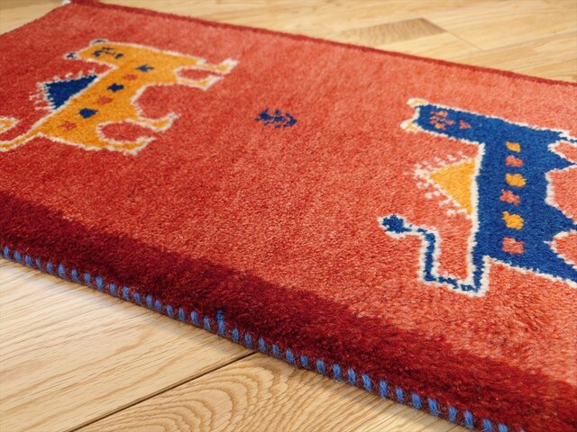 ペルシャ ギャッベ ミニランナー 細長いマット ラグ 113x43