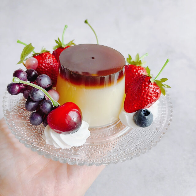 食品サンプル】昭和レトロ 喫茶店のプリン オブジェ リアルサイズ