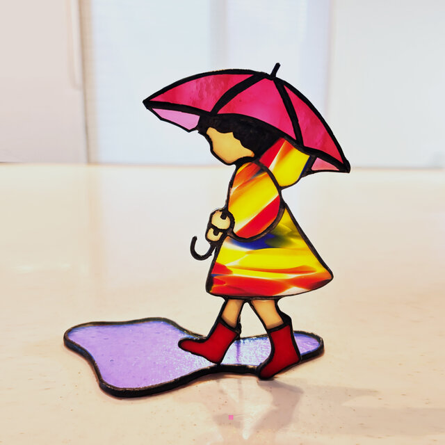 ステンドグラス 『あめふり』 | iichi 日々の暮らしを心地よくする