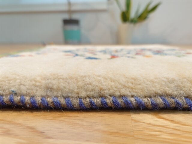 ペルシャ　ギャッベ ミニマット 39×44.5 アイボリー　ザクロの木 ペルシャ ギャッベ ミニマット 横43x41㎝ ザクロの木 風景