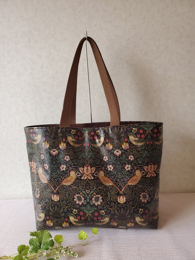 ウィリアムモリス、イチゴ泥棒、ビニコ、大きめトート