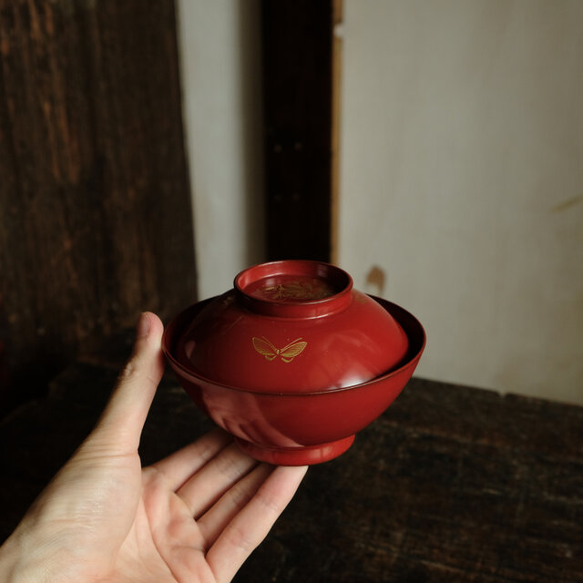 A*A様 アンティーク蔵出し品輪島塗明治期/花蝶伝統工芸品 蓋付き吸物菓子汁椀1 蔵出し品輪島塗 明治期/花蝶伝統工芸品 蓋付き吸物菓子汁椀 10脚