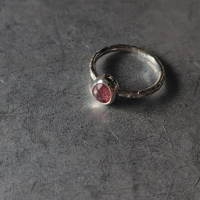 ピンクスピネルシルバーリング#16