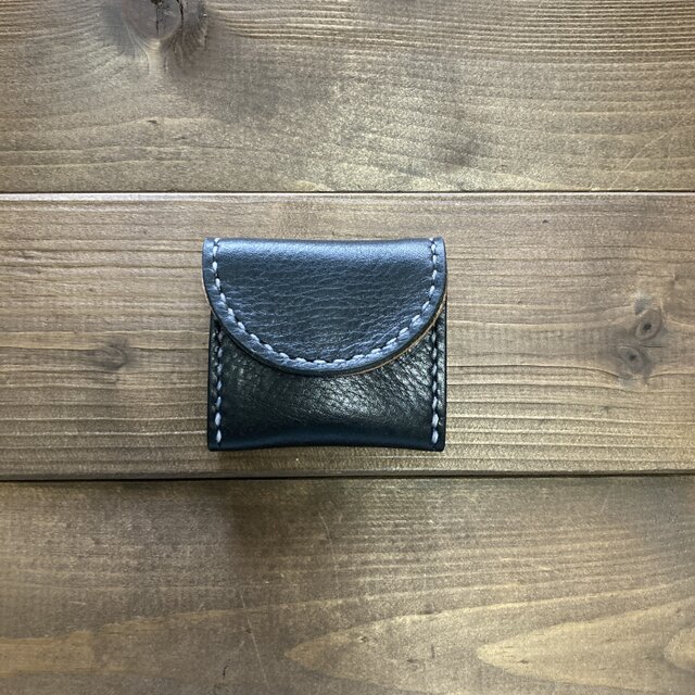 ミニコインケース(スクエアタイプ:黒×ナチュラル)