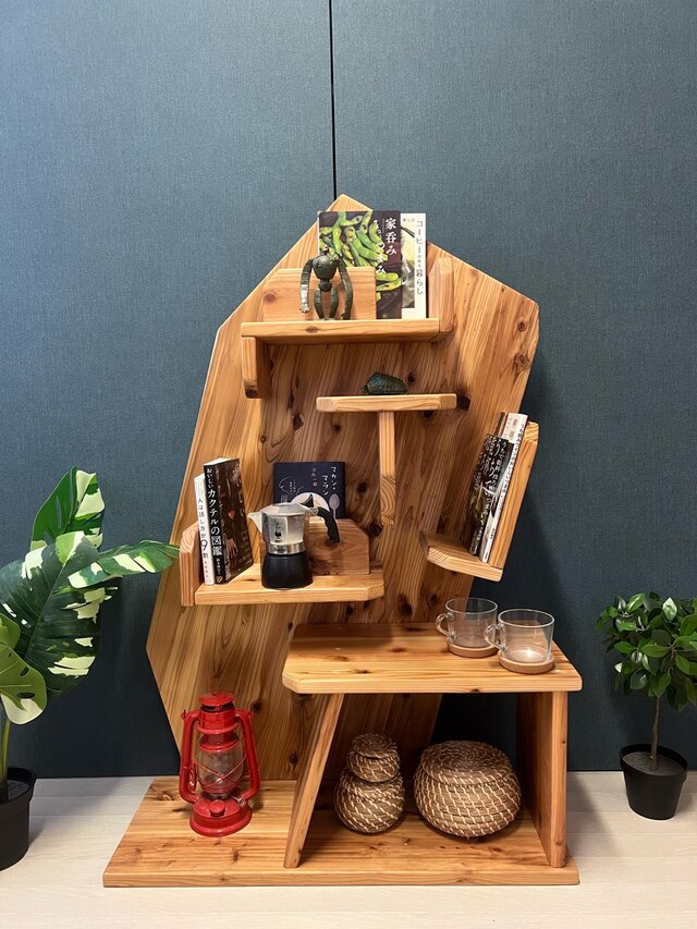 【送料無料】 ブックシェルフ 自然 マルチラック 杉 ナチュラル