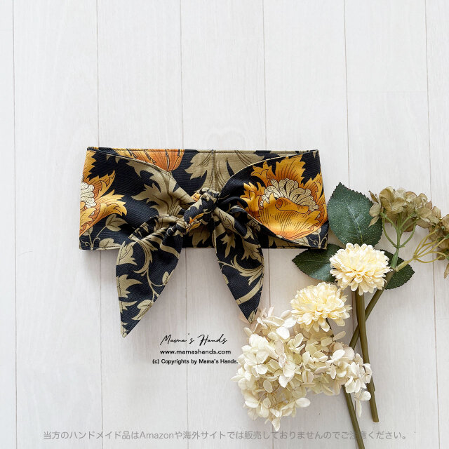 ⭐️7点売れました⭐️ 上品 ウィリアムモリス アネモネ ブラック系 黒 綿 ネッククーラー 夏 保冷剤 冬 カイロ スカーフ