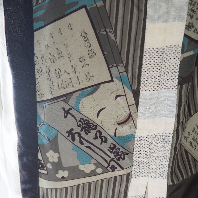 紳士用襦袢　リメイク　生地　古布　ハギレ　ハンドメイド