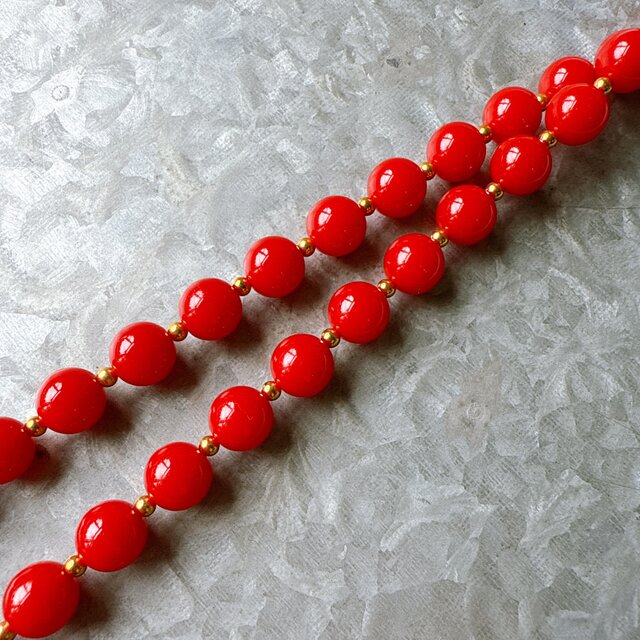 C358 モネ ヴィンテージ ネックレス NM51-【 MONET 】モネ・ヴィンテージネックレス 1980s Red