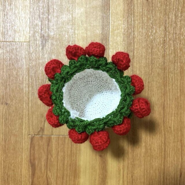 バラの巾着袋 ハンドメイド かぎ針編み フラワー | iichi 日々の暮らし