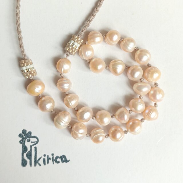 ☆ピンクポテトパールのネックレス、チョーカー(#1190)(1点限定)