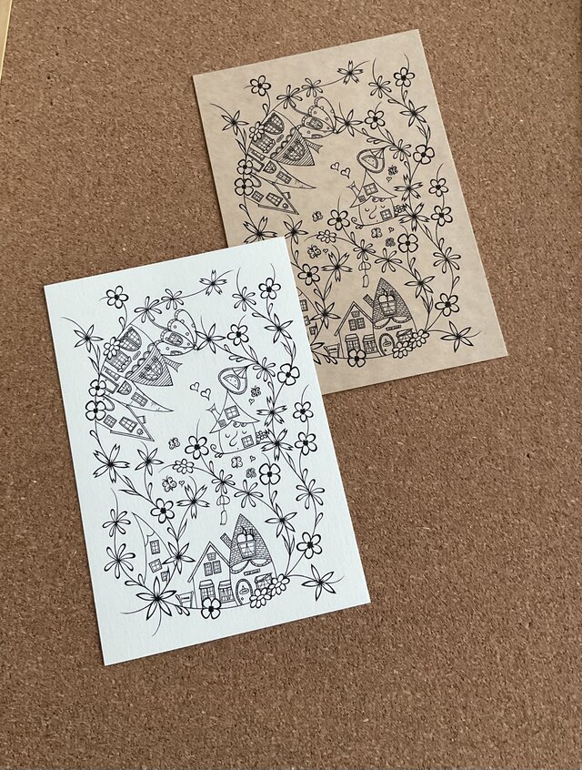 花の街19   ポストカード　2枚セット