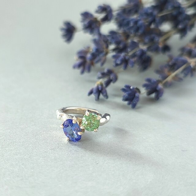 【1点もの】タンザナイト/トルマリン/パープル/グリーン/イヤーカフ/片耳/左右どちらでもOK/silver950