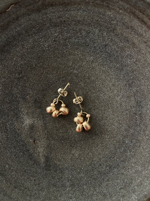 メタリックビーズピアス no.070