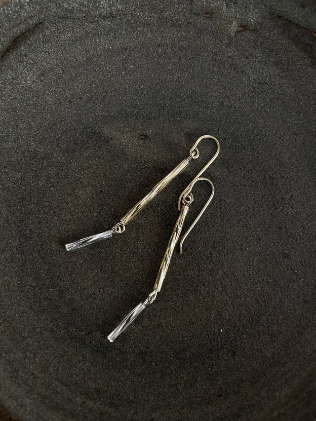 メタリックビーズピアス no.071