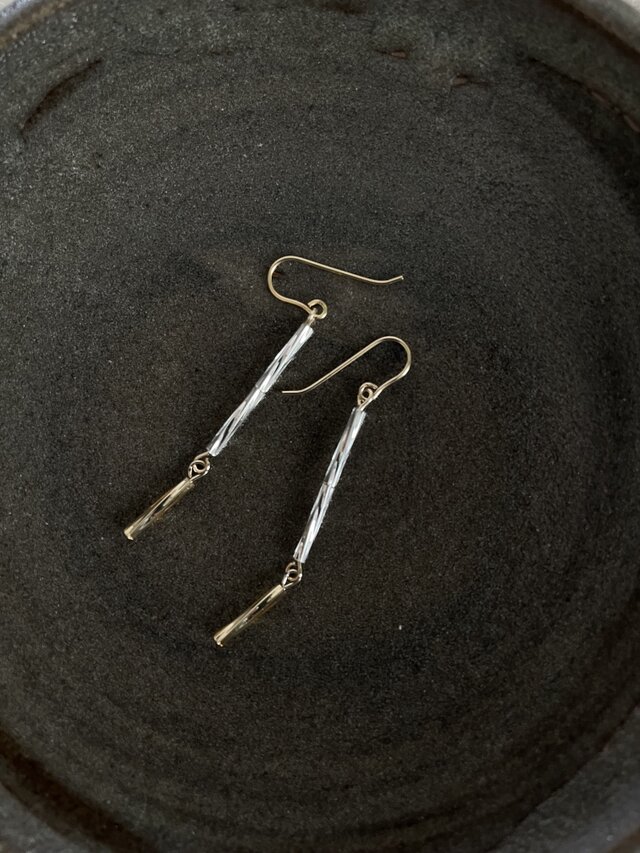 メタリックビーズピアス no.073