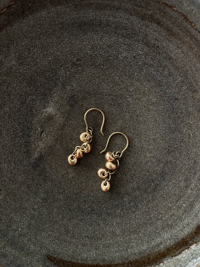 メタリックビーズピアス no.075