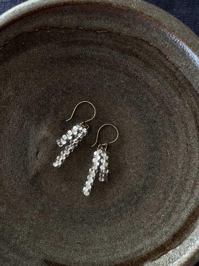 メタリックビーズピアス no.076