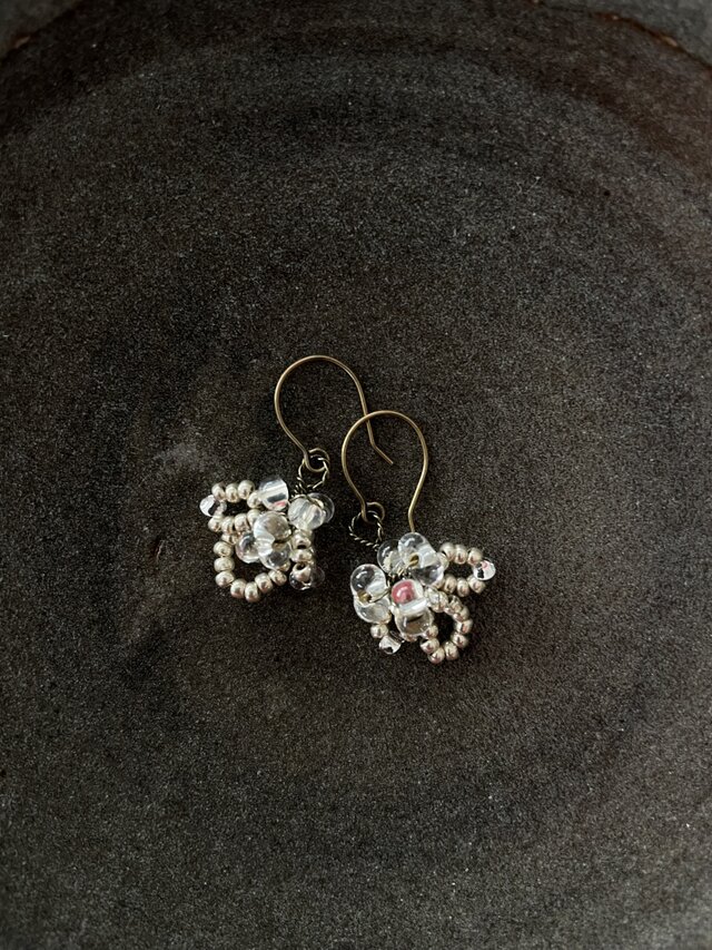 メタリックビーズピアス no.078