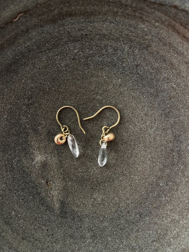 メタリックビーズピアス no.081