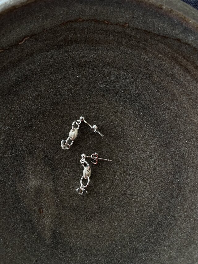 メタリックビーズピアス no.088