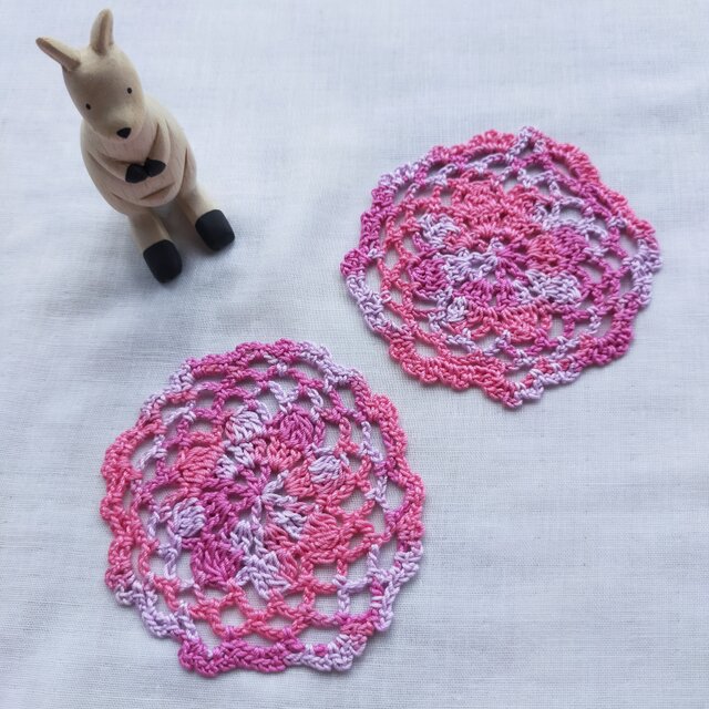 azisai コースター ピンク系【9.5cm】