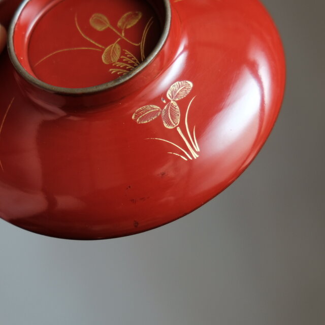絵柄選択可！時代朱漆に優美な草花沈金のお椀10点（検輪島塗懐石椀沈金椀 絵柄選択可！時代朱漆に優美な草花沈金のお椀10点（検輪島塗