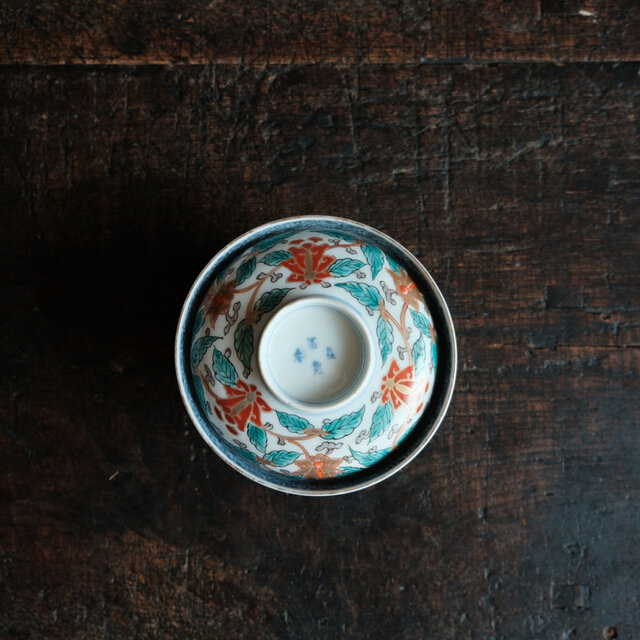 明治期 伊万里焼 草花文色絵盃洗 骨董品 アンティーク 【公式通販】