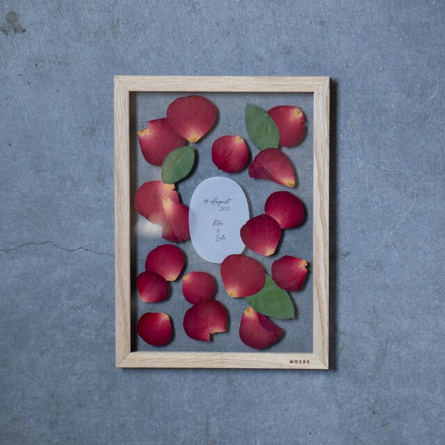 【アフターブーケ＜Strawberry Moebe S-size -赤バラ限定商品-＞】生花ブーケリメイク ブーケ保存 押し花