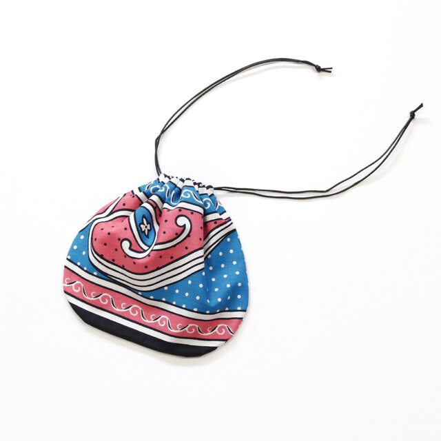 カンガの巾着袋（ペイズリー）インナーバッグ / 小物入れ / コップ袋 / 内袋