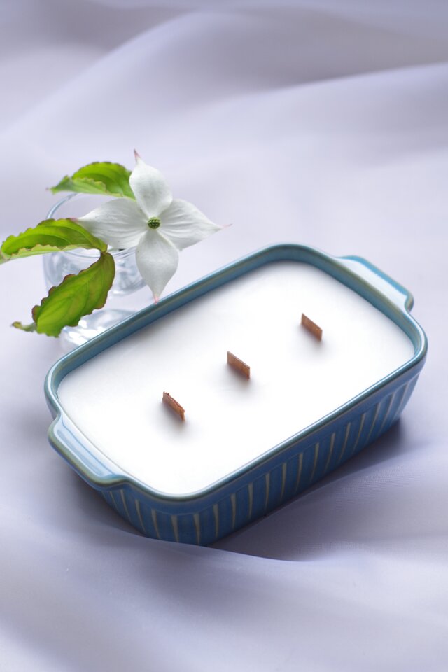 「木音のアロマキャンドル」　受注製作対応の大きめ木芯キャンドル