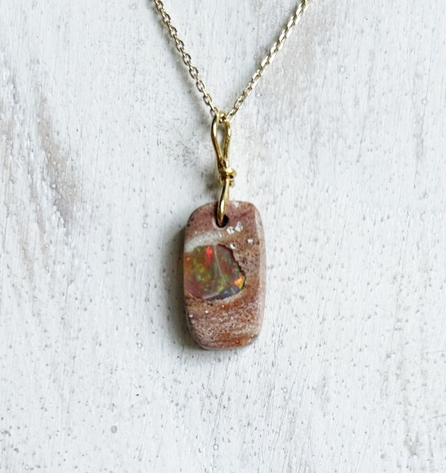 K24純金カンテラ オパール ペンダントトップ/ ピアス◇K24 Pure Gold Cantera Opal Pend