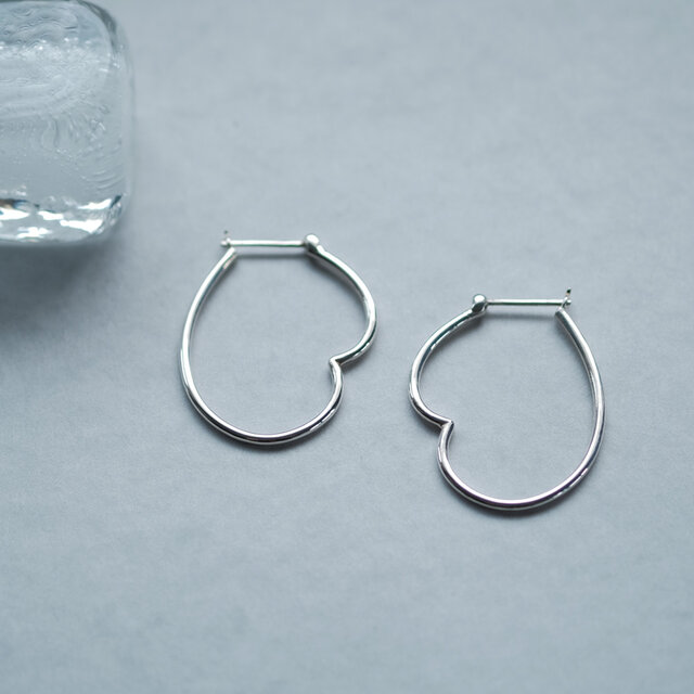 ハート フープ ピアス シルバー925