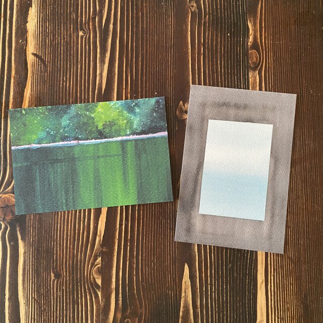 ゆる絵　ポストカード２枚組