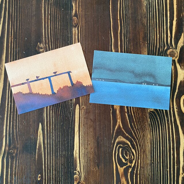 ゆる絵　ポストカード２枚組