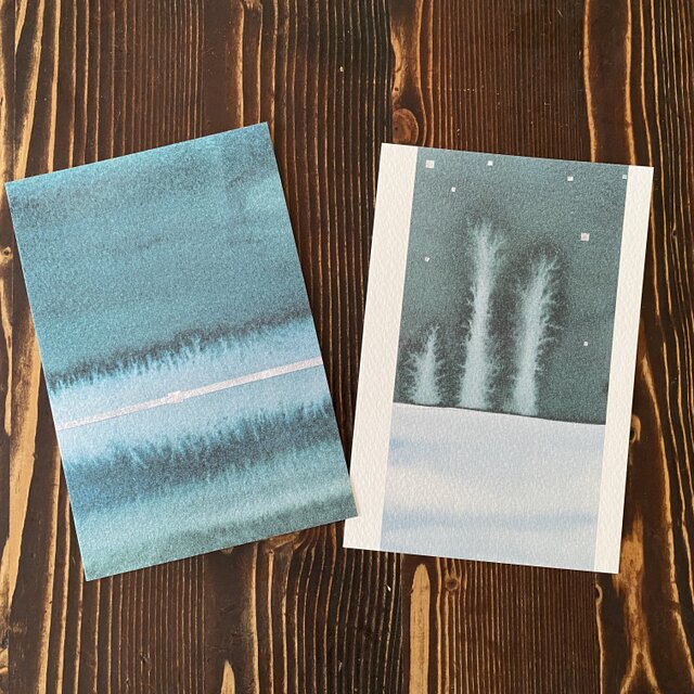 ゆる絵　ポストカード２枚組