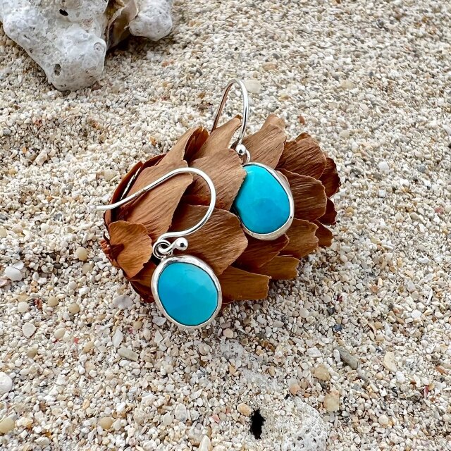 こっそり猫を愛でる　ピアス　シルバー　スリーピングビューティーターコイス