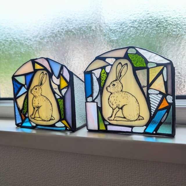 LEDライト【森の灯り】ステンドグラス　調光機能、センサー切替付